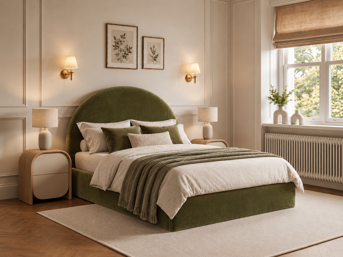 The Arcadia Bed – Plush Olive