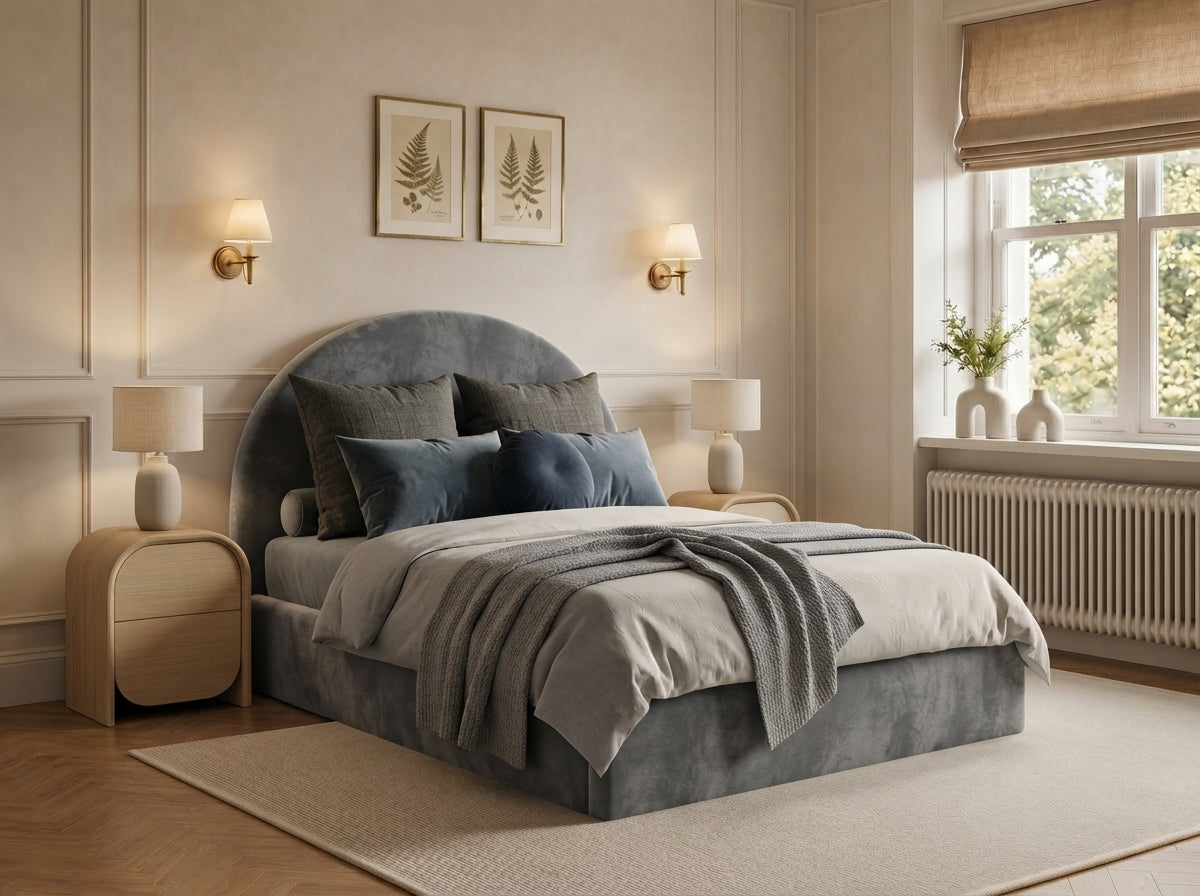 The Arcadia Bed – Plush Silver