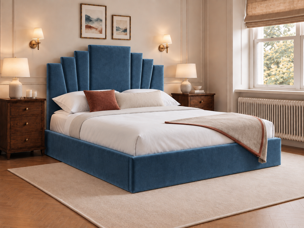The Astoria Bed – Coniston Blue