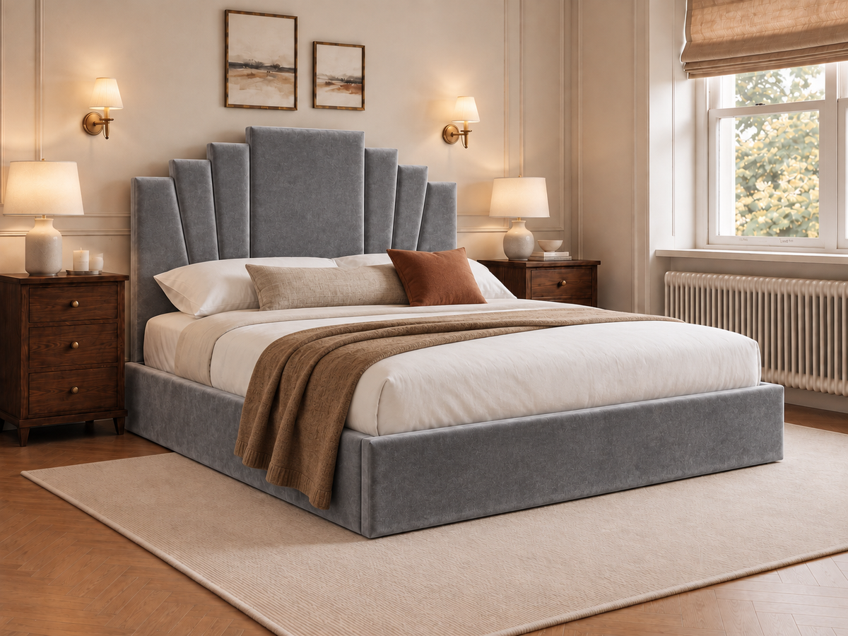 The Astoria Bed – Plush Grey