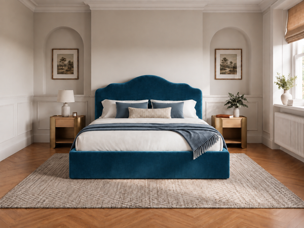 The Athena Bed – Plush Blue