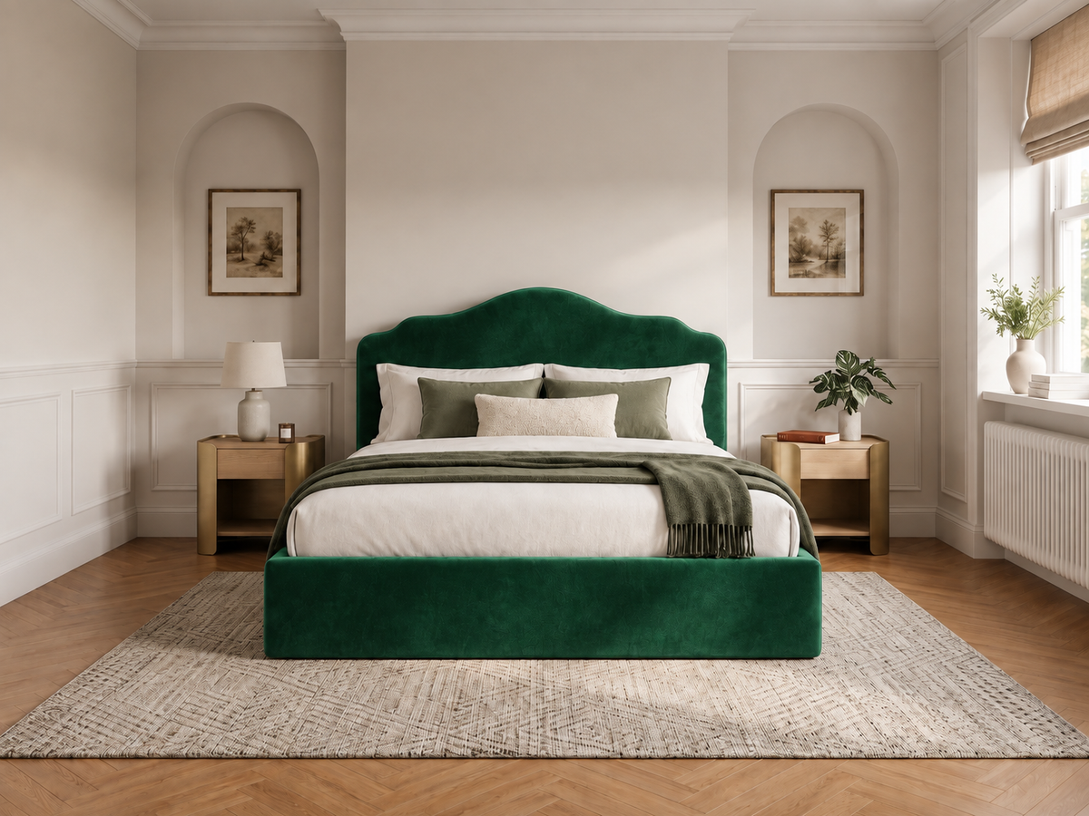 The Athena Bed – Plush Green