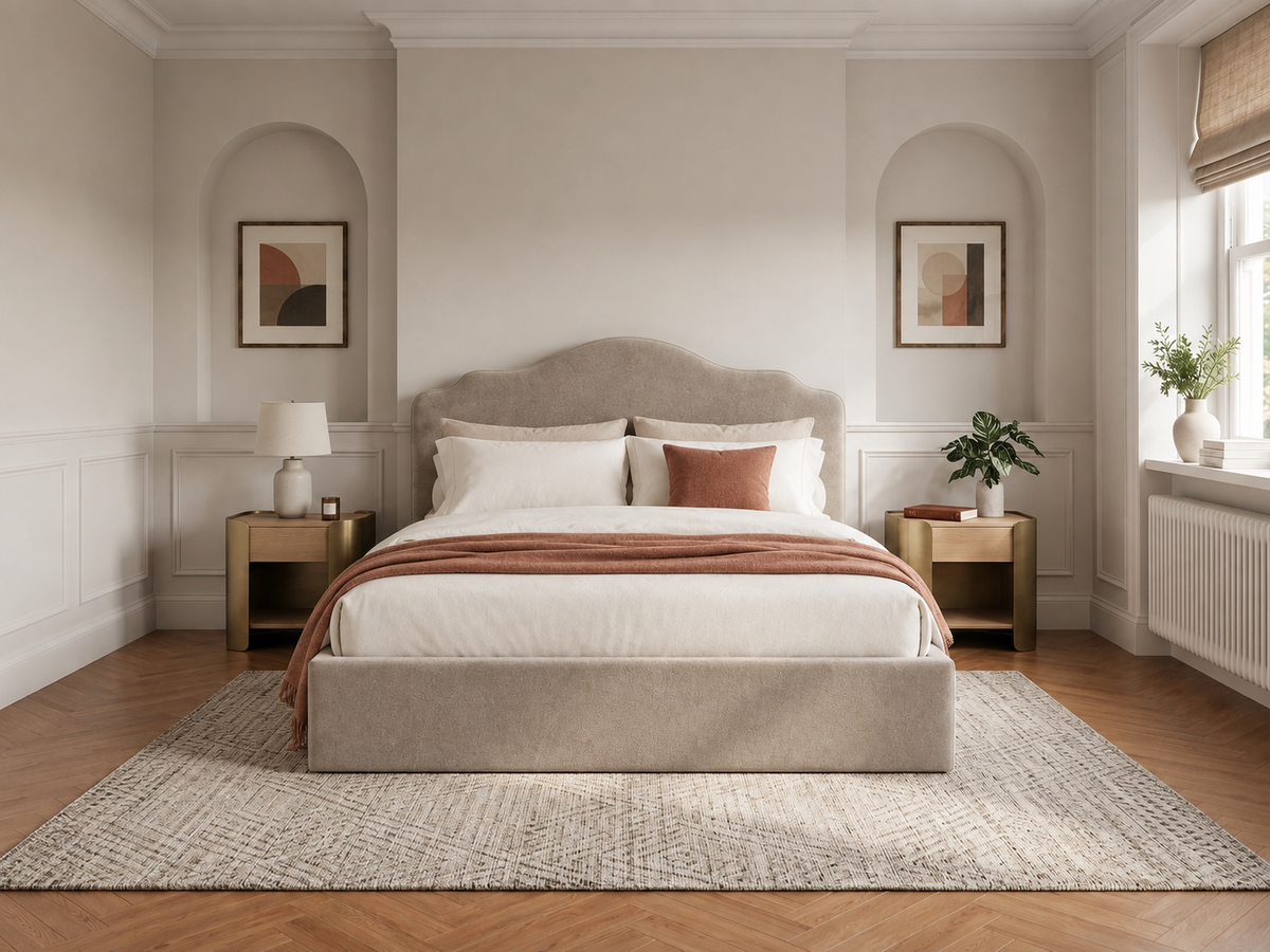 The Athena Bed – Plush Pebble