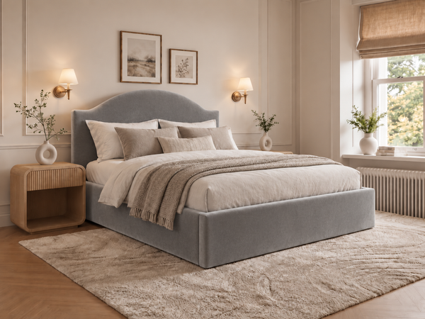 The Aurelia Bed – Plush Silver