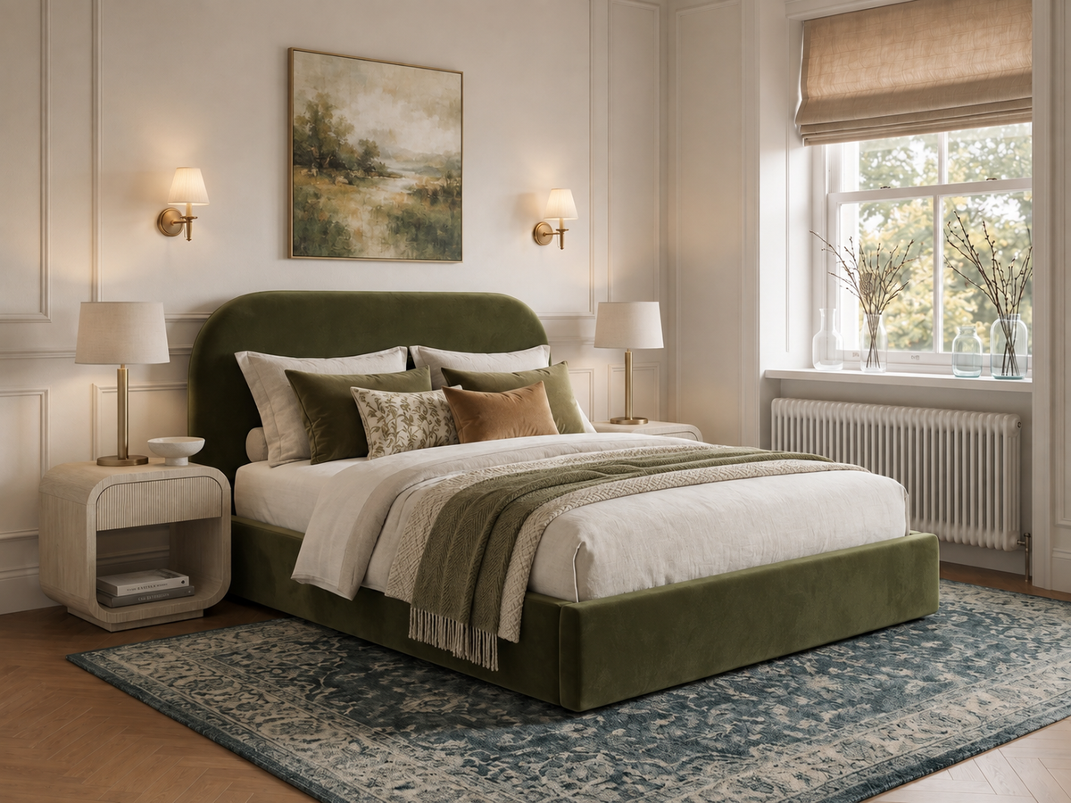 The Celeste Bed – Plush Olive