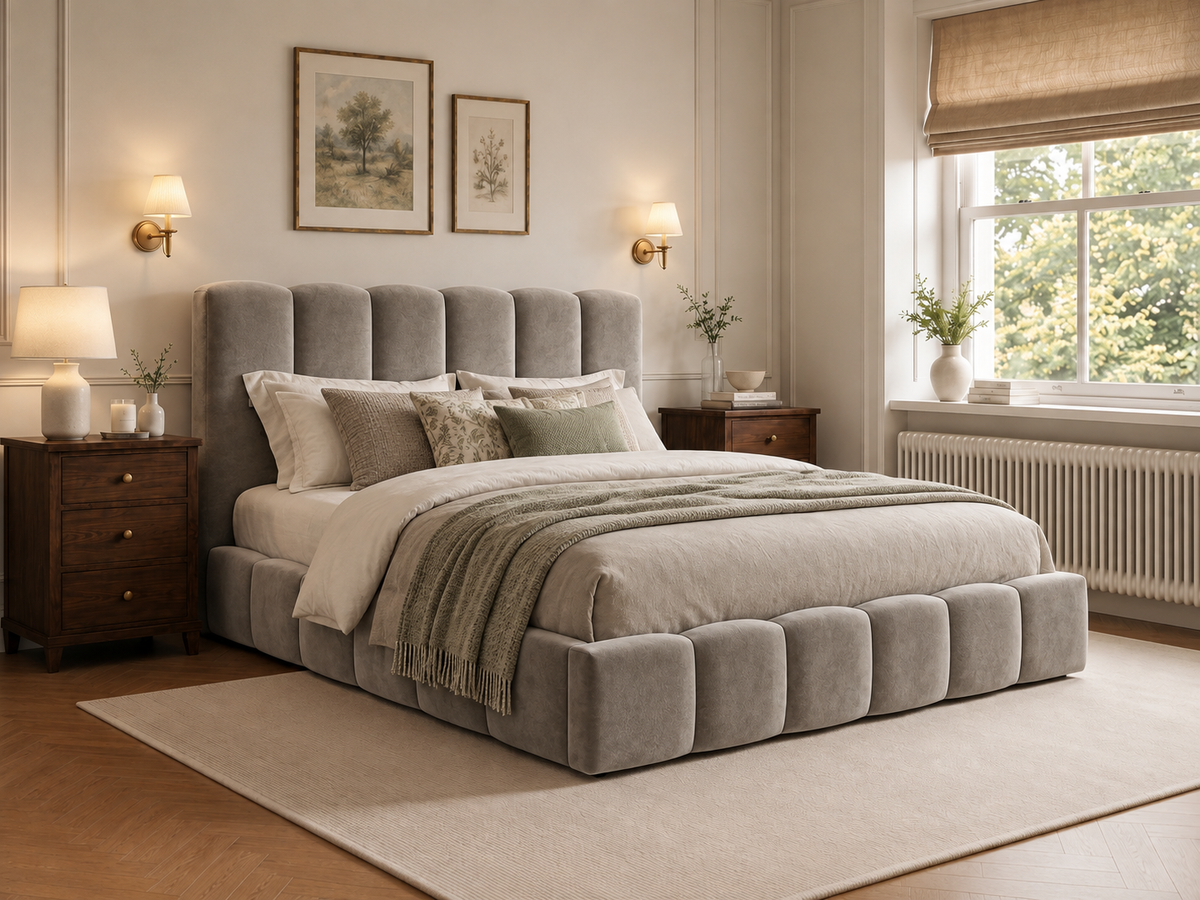 The Cloud Luxe Bed – Plush Pebble