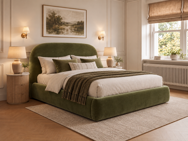 The Estelle Bed – Plush Olive