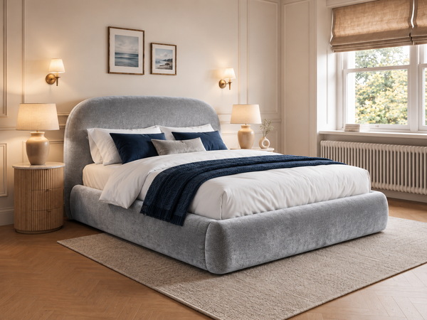 The Estelle Bed – Plush Silver