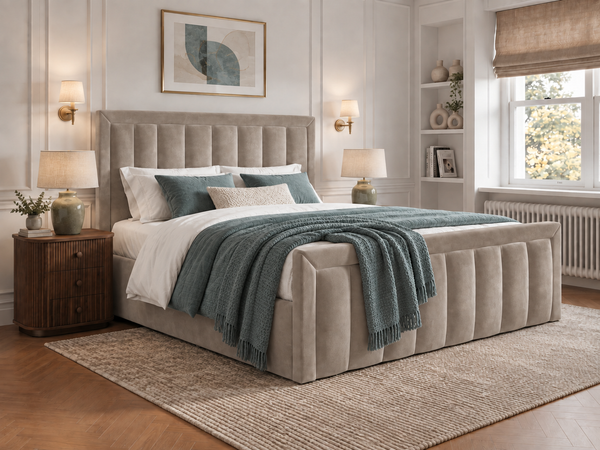 The Harrington Bed – Plush Pebble