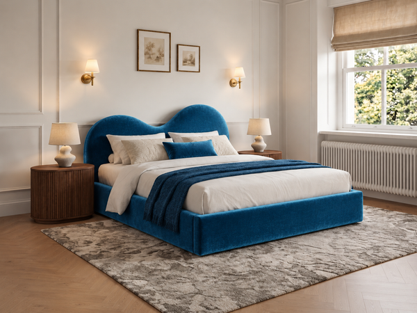 The Luna Bed – Plush Blue