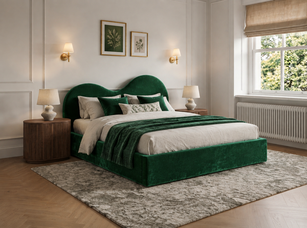 The Luna Bed – Plush Green