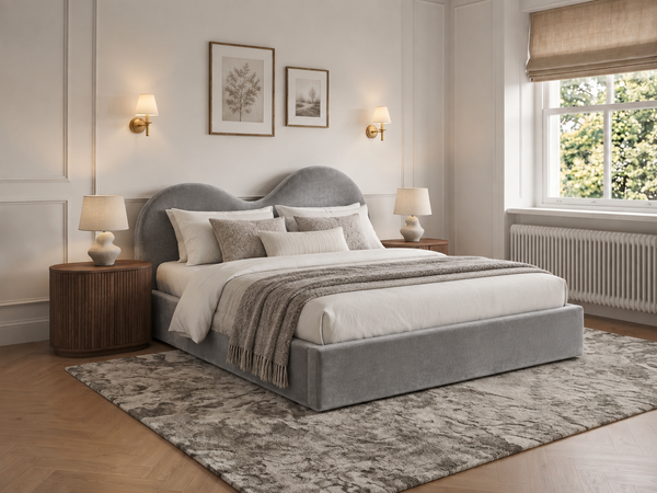 The Luna Bed – Plush Silver