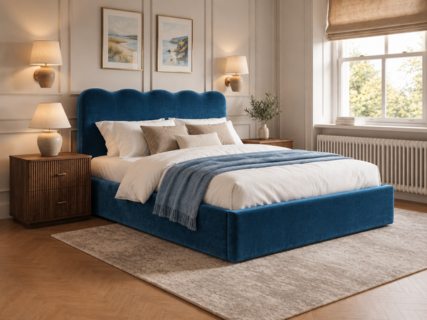The Seraphine Bed – Plush Blue