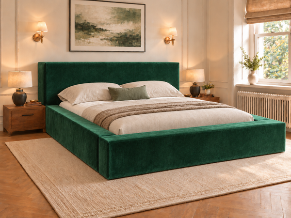 The Weston Bed – Plush Green
