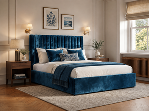 The Windsor Bed – Plush Blue