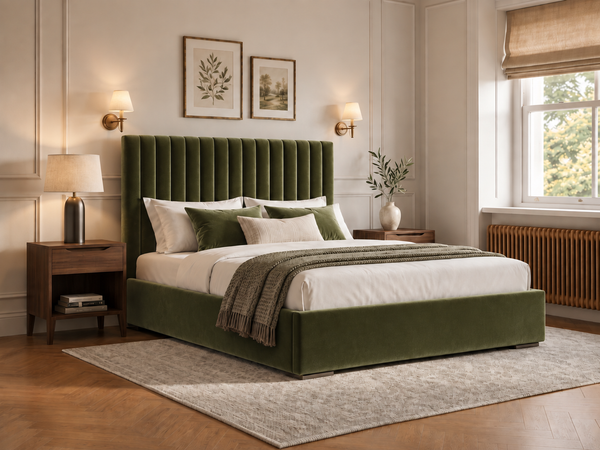 The Windsor Bed – Plush Olive