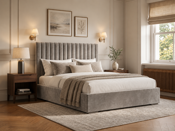 The Windsor Bed – Plush Pebble
