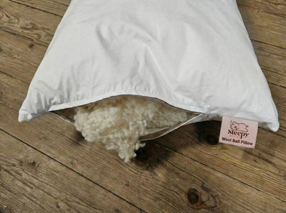 British wool balled pillows