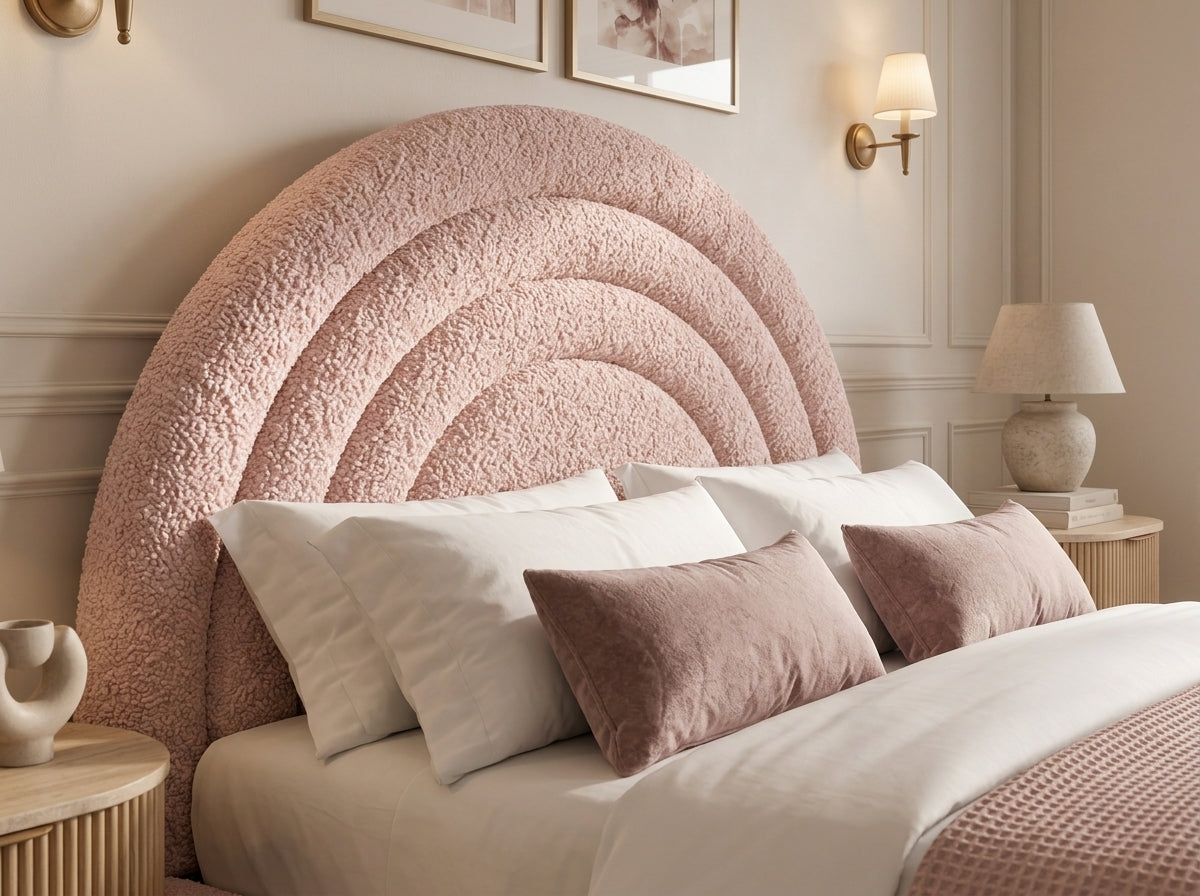 The Archmont Bed in Teddy Pink - room view