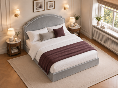 The Asteria Bed in Plush Silver - room view