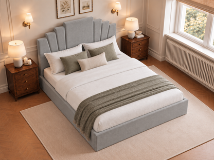 The Monroe Bed in Naples Seal Grey - room view