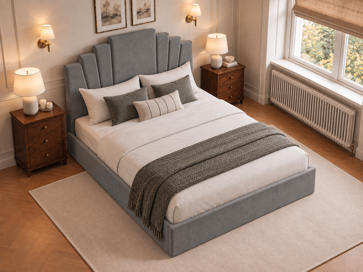 The Monroe Bed in Naples Silver - room view