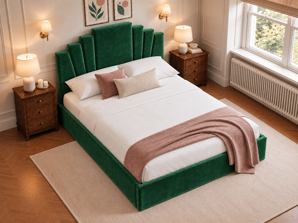 The Monroe Bed – Plush Green