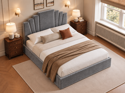 The Monroe Bed in Plush Grey - room view