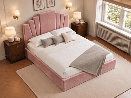 The Monroe Bed in Plush Pink - room view