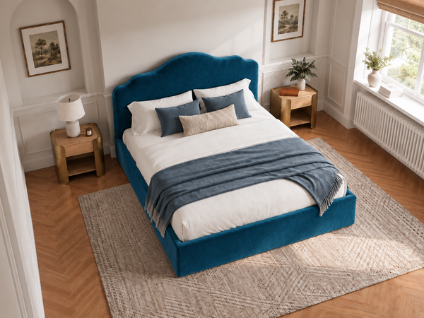 The Athena Bed – Plush Blue