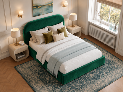 The Celeste Bed in Plush Green - room view