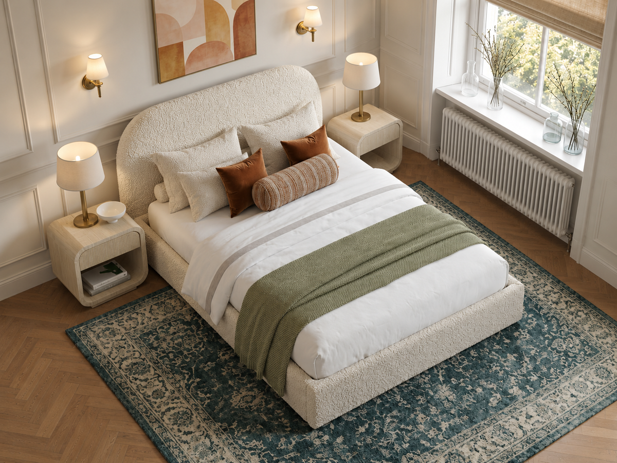The Celeste Bed in Teddy Ivory - room view
