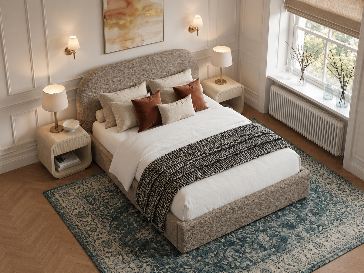 The Celeste Bed in Teddy Mink - room view