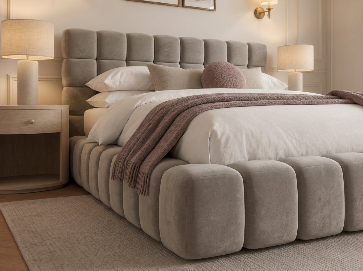 The Cloud Nine Bed in Plush Pebble - room view