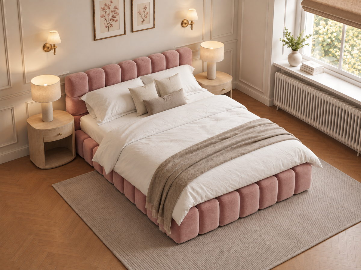 The Cloud Nine Bed in Plush Pink - room view