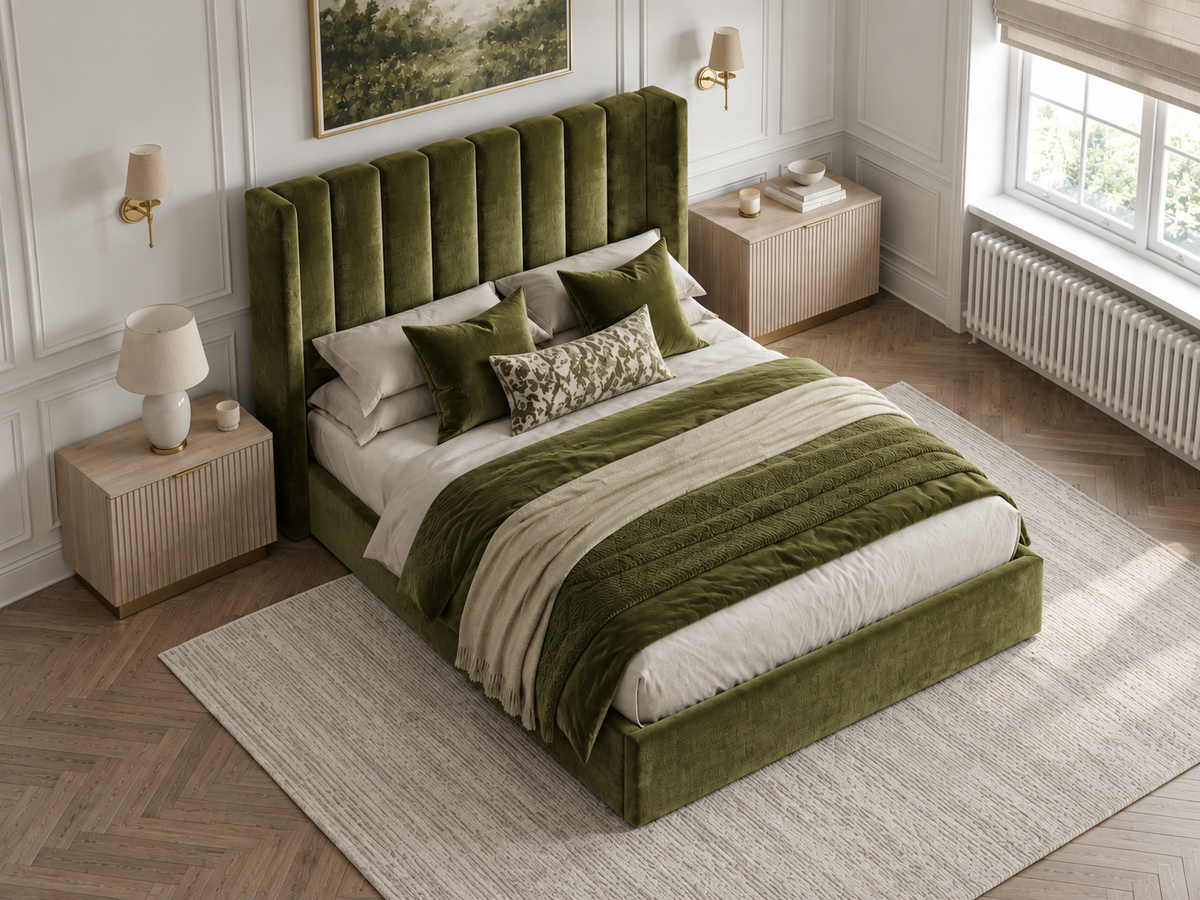 The Empress in Plush Olive - room view