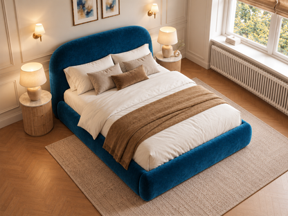 The Estelle Bed in Plush Blue - room view