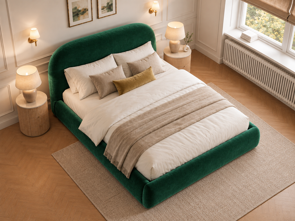 The Estelle Bed – Plush Green