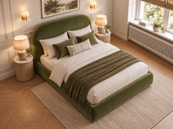 The Estelle Bed – Plush Olive