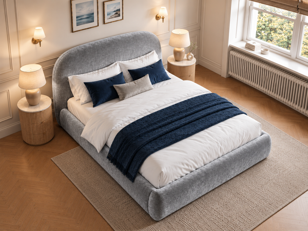The Estelle Bed – Plush Silver