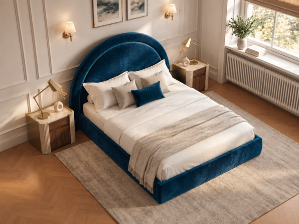 The Halo Bed – Plush Blue