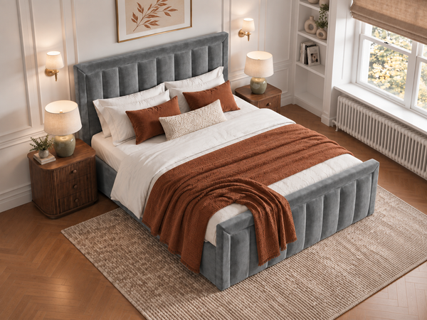 The Harrington Bed – Plush Grey