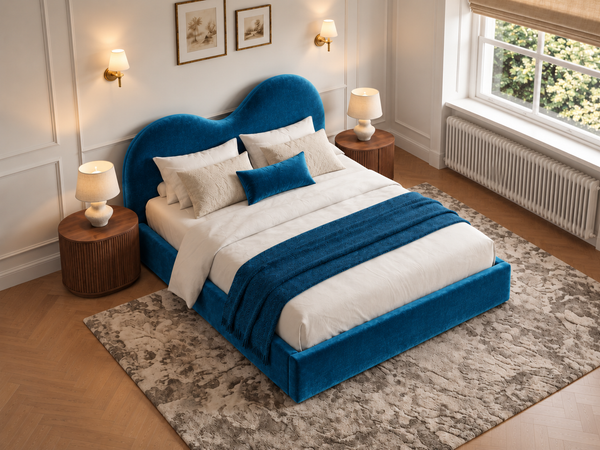 The Luna Bed – Plush Blue