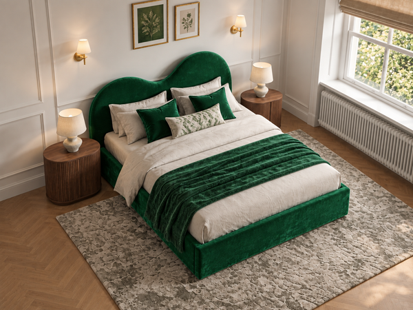 The Luna Bed – Plush Green