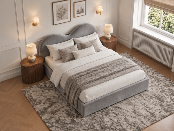 The Luna Bed – Plush Silver