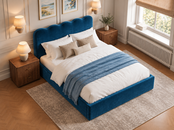 The Seraphine Bed – Plush Blue