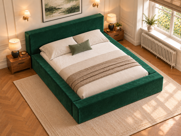 The Weston Bed – Plush Green