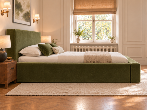 The Weston Bed – Plush Olive