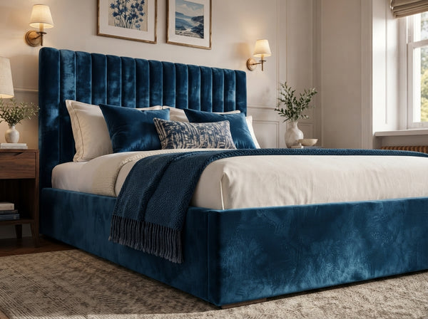 The Windsor Bed – Plush Blue
