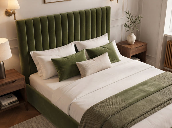 The Windsor Bed – Plush Olive